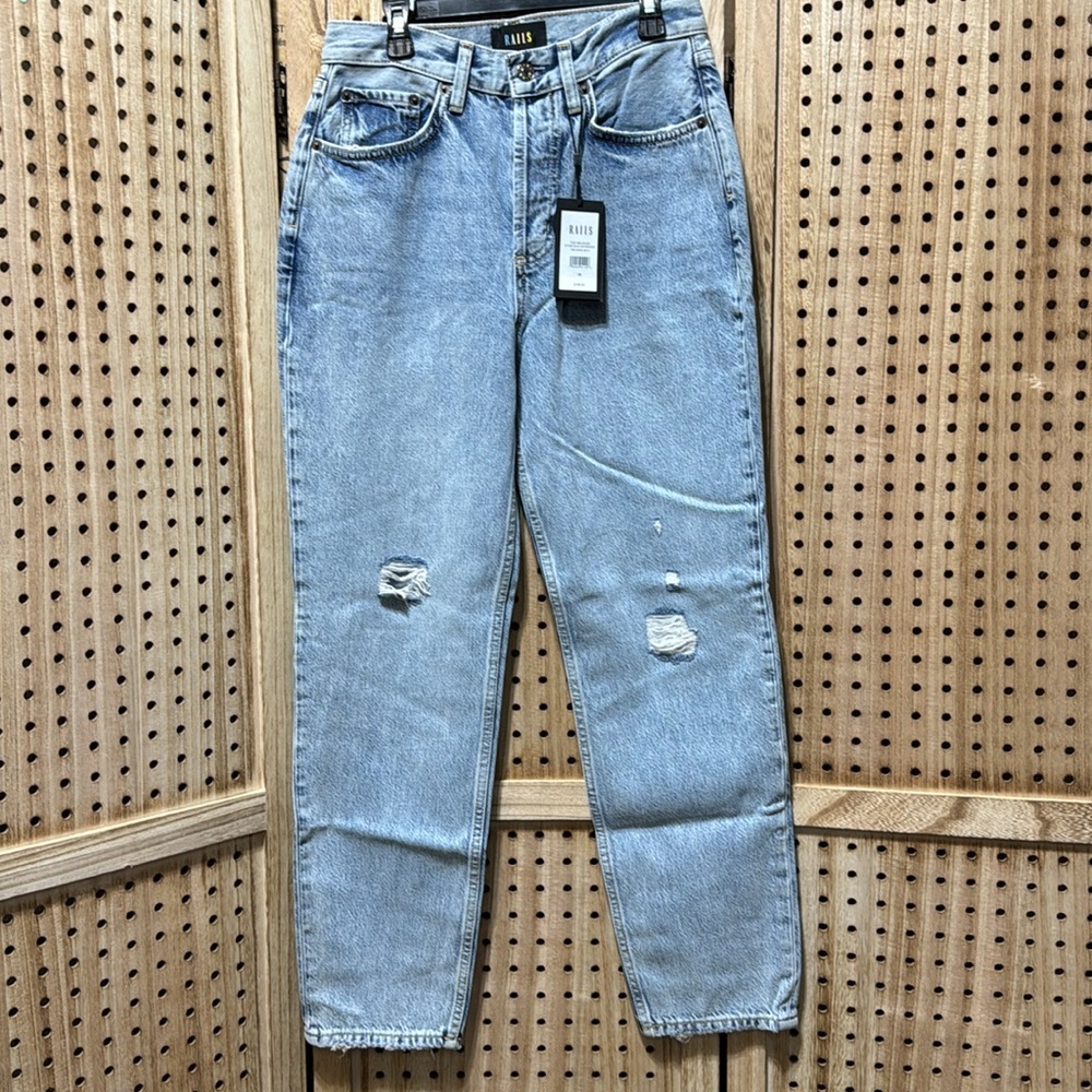 Rails Denim the melrose clasic slim stone blue distressed NWT size 23 and 26